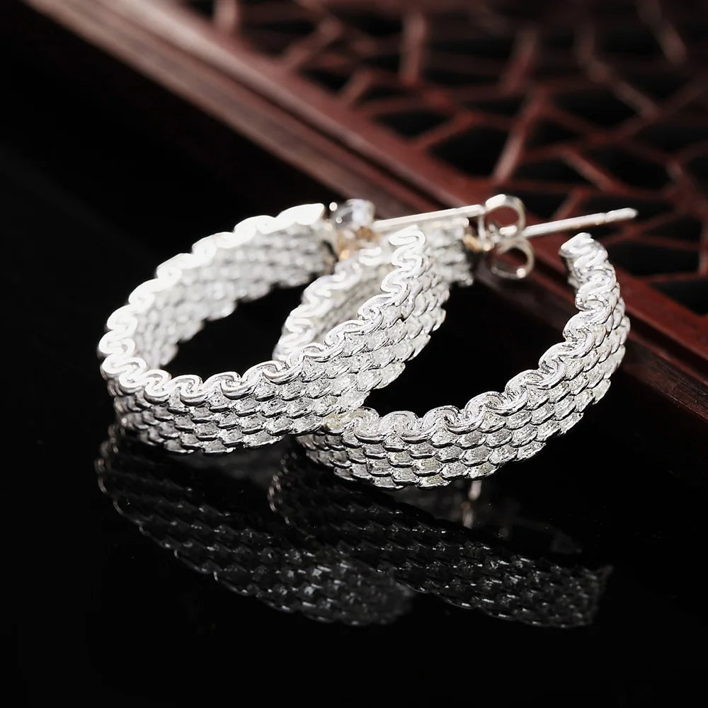 Boucles d'Oreilles Créoles Tressées en Argent 925 — Élégance & Finesse