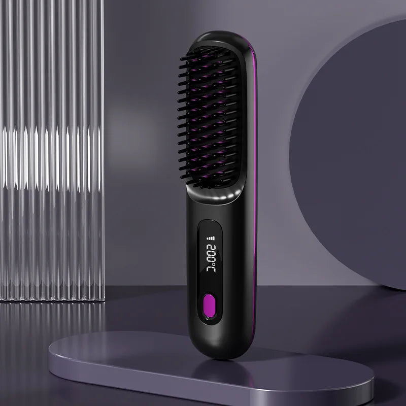 Brosse Lissante Chauffante LCD sans fil"