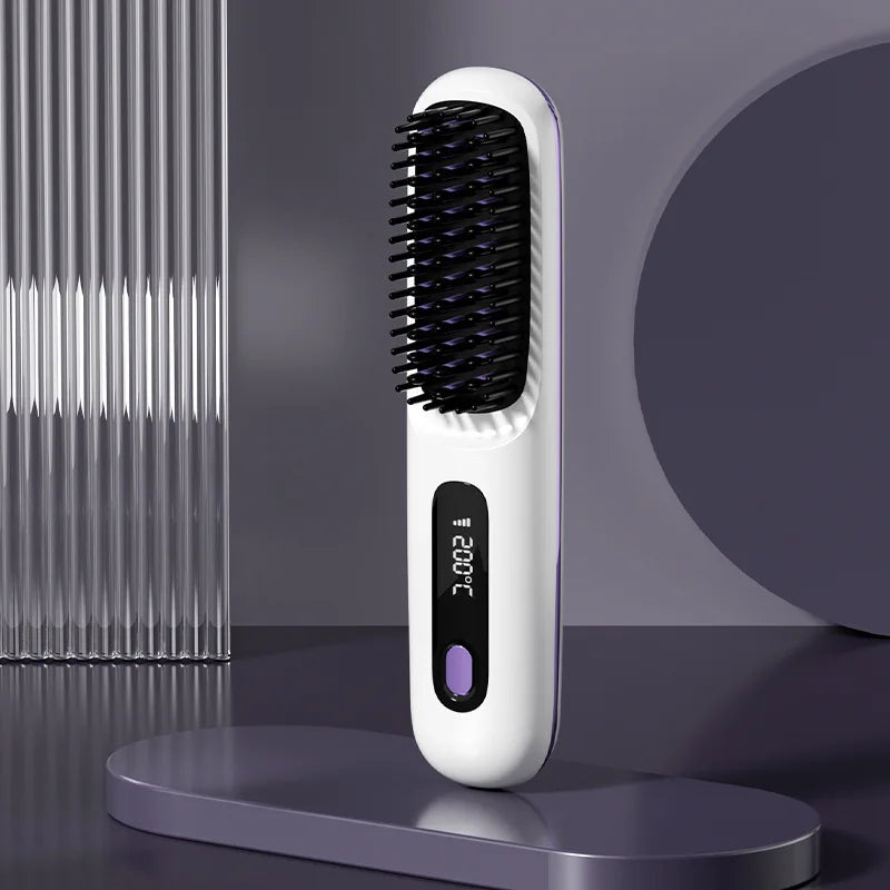 Brosse Lissante Chauffante LCD sans fil"