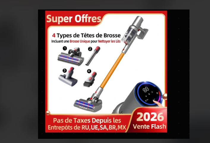 Aspirateur Sans Fil Détection Infrarouge 
écran tactile intelligent