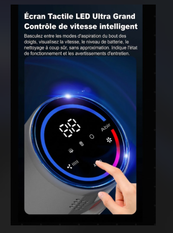 Aspirateur Sans Fil Détection Infrarouge 
écran tactile intelligent