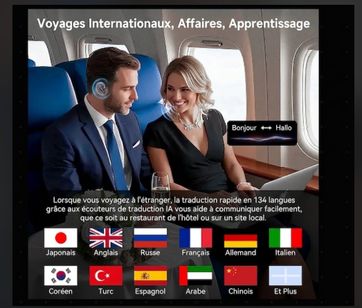 Écouteurs Traducteur IA 2-en-1 — Sans Fil & Gaming Bluetooth 5.4 🎧
