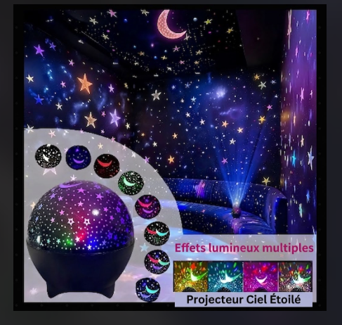 Projecteur LED Ciel Étoilé & Galaxie — Veilleuse Magique ✨